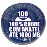 Cabo Rede E Cftv Cat5e Rj45 Azul Rolo 100m Internet Net