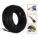 Cabo Rede Preto 50 Metros Uso Interno Externo Rj45 Crimpado