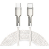 Cabo Resistente Usb-c Para Tipo C Hrebos 2 Metros 100w Turbo Cor Prateado
