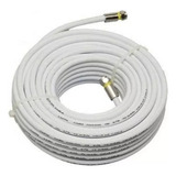 Cabo Rg6 Branco 20 Mts Coaxial Antena Tv Pronto C/ Conector