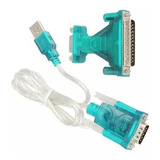 Cabo Serial Conversor Usb 2.0 Rs232 Macho + Adaptador Db25. Cor Verde