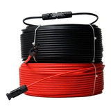 Cabo Solar 6mm 15m Preto + 15m Verm + 2 Par De Conector Mc4