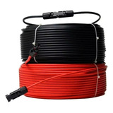 Cabo Solar 6mm 15m Preto + 15m Verm + 2 Par De Conector Mc4