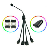 Cabo Splitter 1 Para 4 Hub Rgb 4 Pinos 12v Pc Led