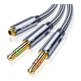 Cabo Splitter Macho Fêmea Essager Fone De Ouvido E Microfone