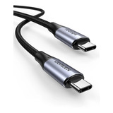 Cabo Trançado Ugreen Usb-c 3.1 Gen2 A Usb-c 3.1 Gen2 5a 1 M Cor Preto