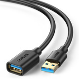 Cabo Ugreen Extensor Usb 3.0 3m Extensão Reforçada Win Mac Cor Preto