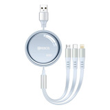 Cabo Usb Carregador 3 Em 1 Tipo C Micro Lightning 60w Turbo