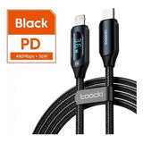 Cabo Usb Carregador Display P/ iPhone Aplle Ultra Rápido 36w Cor Preto