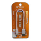 Cabo Usb Curto Turbo Hrebos Hs-121 Usb Para Ligtning 20 Cm Cor Branco