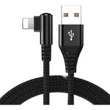 Cabo Usb Lightning 30cm Curto L 90 Graus Carrega Dados Iphon Cor Preto