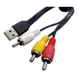 Cabo Usb Macho X Av 3 Rca Audio E Video Tv 1,5 Metros