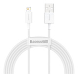 Cabo Usb P/ Lightning Baseus iPhone 2.4a Fast Charging 2m Cor Branco