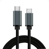 Cabo Usb-c Para Micro Usb 30cm Carga Rápida Otg 2.4a