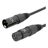 Cabo Xlr Macho - Xlr Fêmea 1,5m Balanceado Microfone Pro 