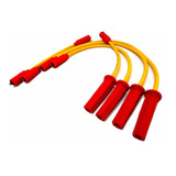 Cabos Vela Silicone Amarelo 8mm Gol Parati Bola Ap 1.6 1.8i