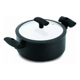 Caçarola Panela Revestimento Cerâmica Tampa 2,5 L - Hercules Cor Preto