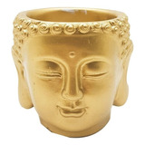 Cachepot Buda Dourado Em Cimento