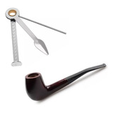 Cachimbo De Madeira Elite Curvo Ou Reto + Espatula Limpeza