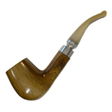 Cachimbo De Madeira Envernizado Giovani Piteira De Chifre