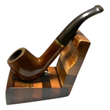 Cachimbo Elite Dourado Com Piteira De Chifre E Suporte