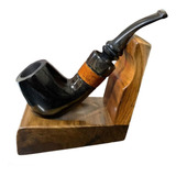 Cachimbo Madeira Envernizado New Rose Piteira Chifre+suporte