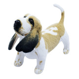 Cachorro Basset Hound Realista Em Pé 35cm - Pelúcia