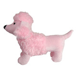Cachorro De Pelúcia Comprido Poodle Rosa 38cms