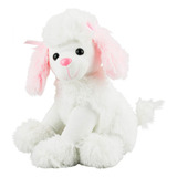 Cachorro Poodle Branco Sentado 27cm - Pelúcia