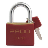 Cadeado De Latão Colorido Pado Lt-30mm Cores Variadas Cor Vermelho