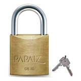 Cadeado De Latão Maciço Com Haste Curta Papaiz Cr 30mm Cor A