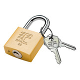 Cadeado De Zamac Dourado 20mm Haste Aço Anti Roubo Não Oxida