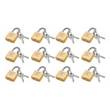 Cadeado Dourado 45mm Anti Roubo Não Enferruja Em Zamac 12un