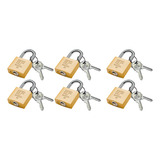 Cadeado Resistente Zamac 20mm Haste Aço Anti Roubo Kit 6un