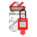 Cadeado Segurança Bloqueio Maquinas Nr10 Tagout + Etiqueta