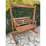 Cadeira Balanço De Jardim Rústico Madeira