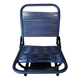 Cadeira Barco Canoa Giratória Encosto Dobrável Confortavel Cor Fio Azul