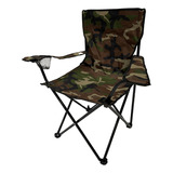 Cadeira Camping Dobravel Camuflada Porta Copo