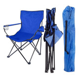 Cadeira Camping Pesca Praia Dobrável Porta Copo C/ Bolsa