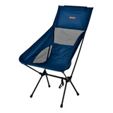 Cadeira Camping Portátil Dobrável Pesca Com Encosto 140kg Cor Azul