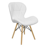 Cadeira Charles Eames Eiffel Slim Wood Estofada - Branca