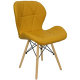 Cadeira Charles Eames Eiffel Slim Wood Estofada