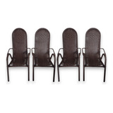 Cadeira De Area Varanja Em Junco Sintetico Kit Com 4