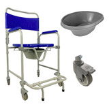 Cadeira De Banho D45 Sanitária Higiênica Com Rodas E Comadre