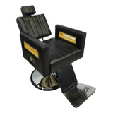 Cadeira De Barbeiro Cabeleireiro Reclinável Luxo Cor Preto Forma Da Base Redonda