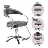Cadeira De Cabeleireiro Dompel Futura Com Costas Fixo Com Base Redonda Cor Preto