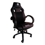 Cadeira De Escritório Dazz Elite Gamer Preta Com Estofado De Couro Y Tecido