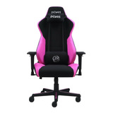 Cadeira De Escritório Pcyes Mad Racer V8 Turbo Gamer Ergonômica  Preto E Rosa Com Estofado De Poliéster