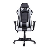 Cadeira De Escritório Pelegrin Pel-3012 Gamer Ergonômica Preto E Cinza Com Estofado De Couro Pu