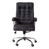 Cadeira De Escritório Presidente Ergonômica Estofado Couro C